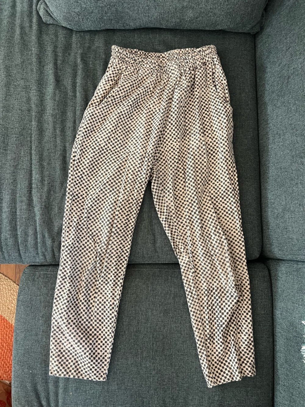 PO-EM Cropped Pull-On Pants - Beige/Black